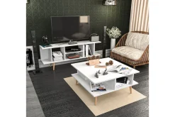 Sofabord-Andifli Sofabord 89x44x89 cm Hvit