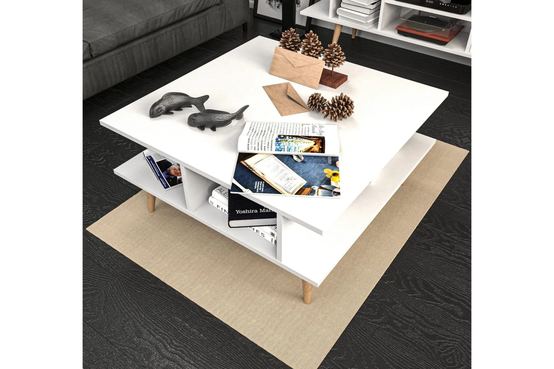 Sofabord-Andifli Sofabord 89x44x89 cm Hvit
