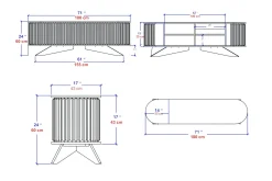 Andifli Tv-benk 180x60 cm