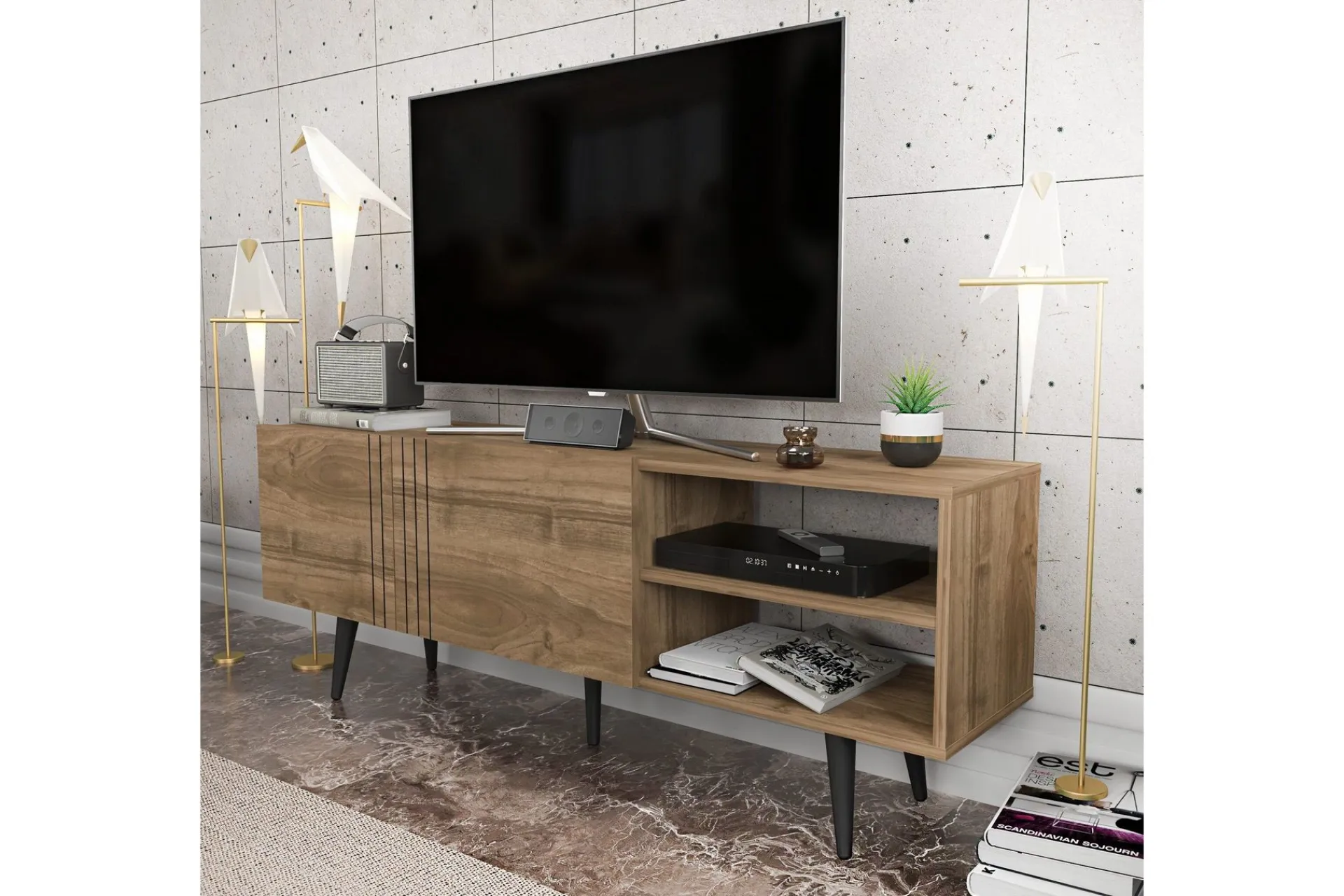 Tv-Benk & Mediabenk-Andifli Tv-benk 160x38,6 cm Brun