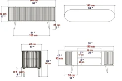 Andifli Tv-benk 140x64 cm