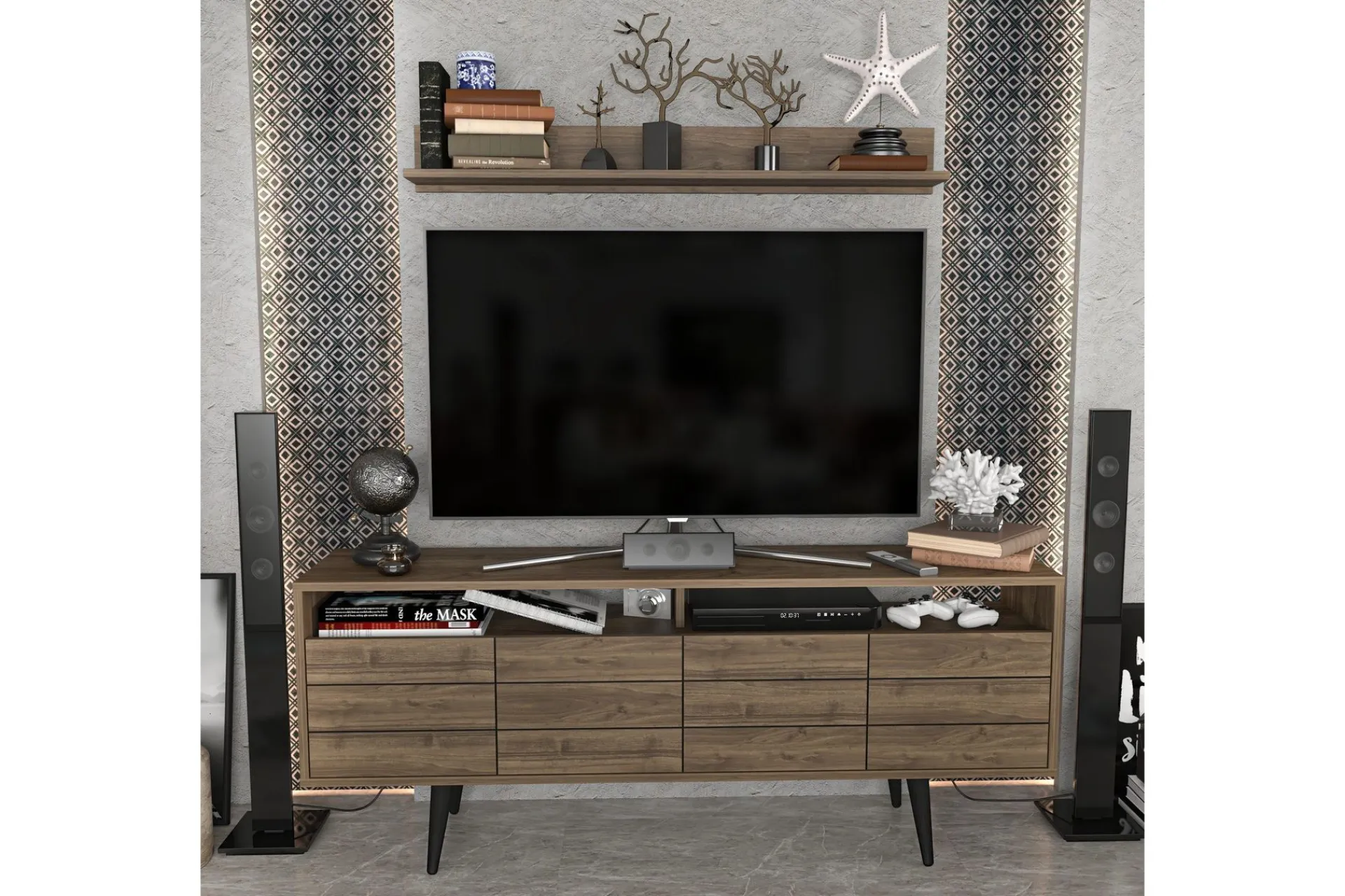 Tv-Møbelsett-Andifli Tv-møbelsett 160x64,5 cm Brun
