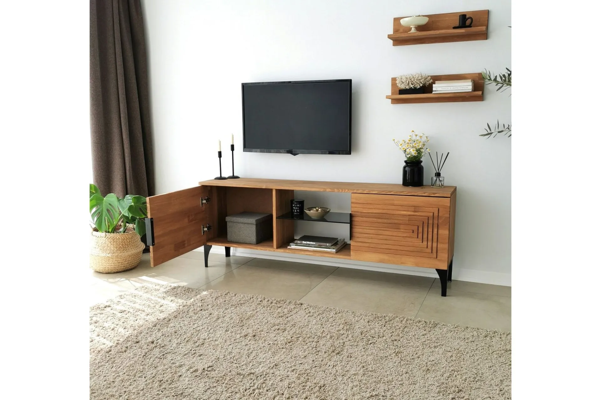 Tv-Møbelsett-Andifli Tv-møbelsett 50x15 cm Brun