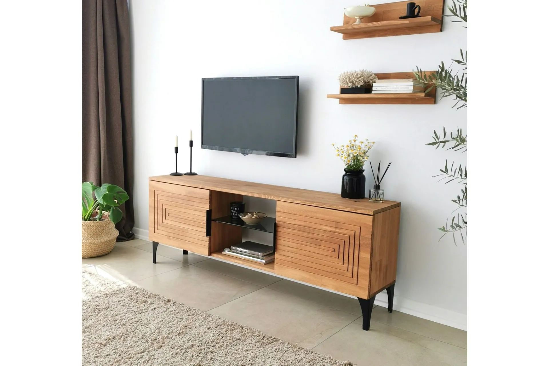 Tv-Møbelsett-Andifli Tv-møbelsett 50x15 cm Brun