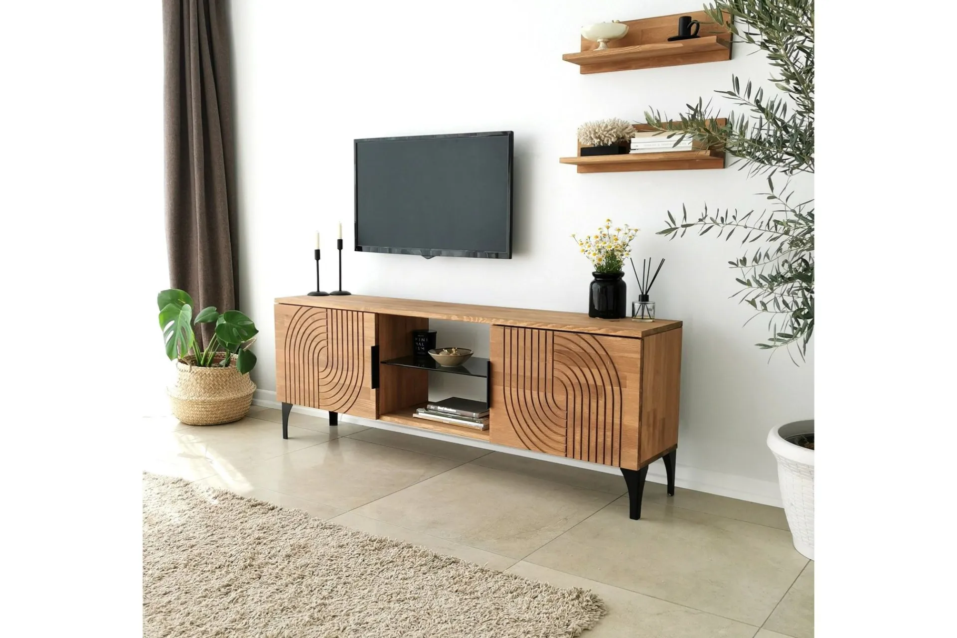 Tv-Møbelsett-Andifli Tv-møbelsett 50x15 cm Brun