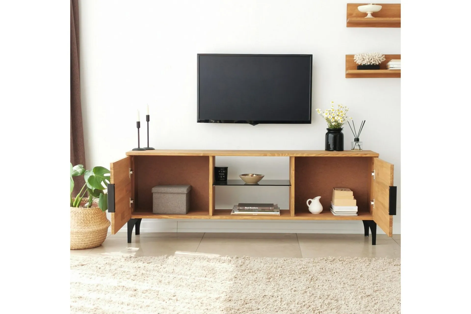 Tv-Møbelsett-Andifli Tv-møbelsett 50x15 cm Brun