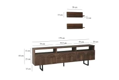 Tv-Møbelsett-Andifli Tv-møbelsett 50x15 cm Brun
