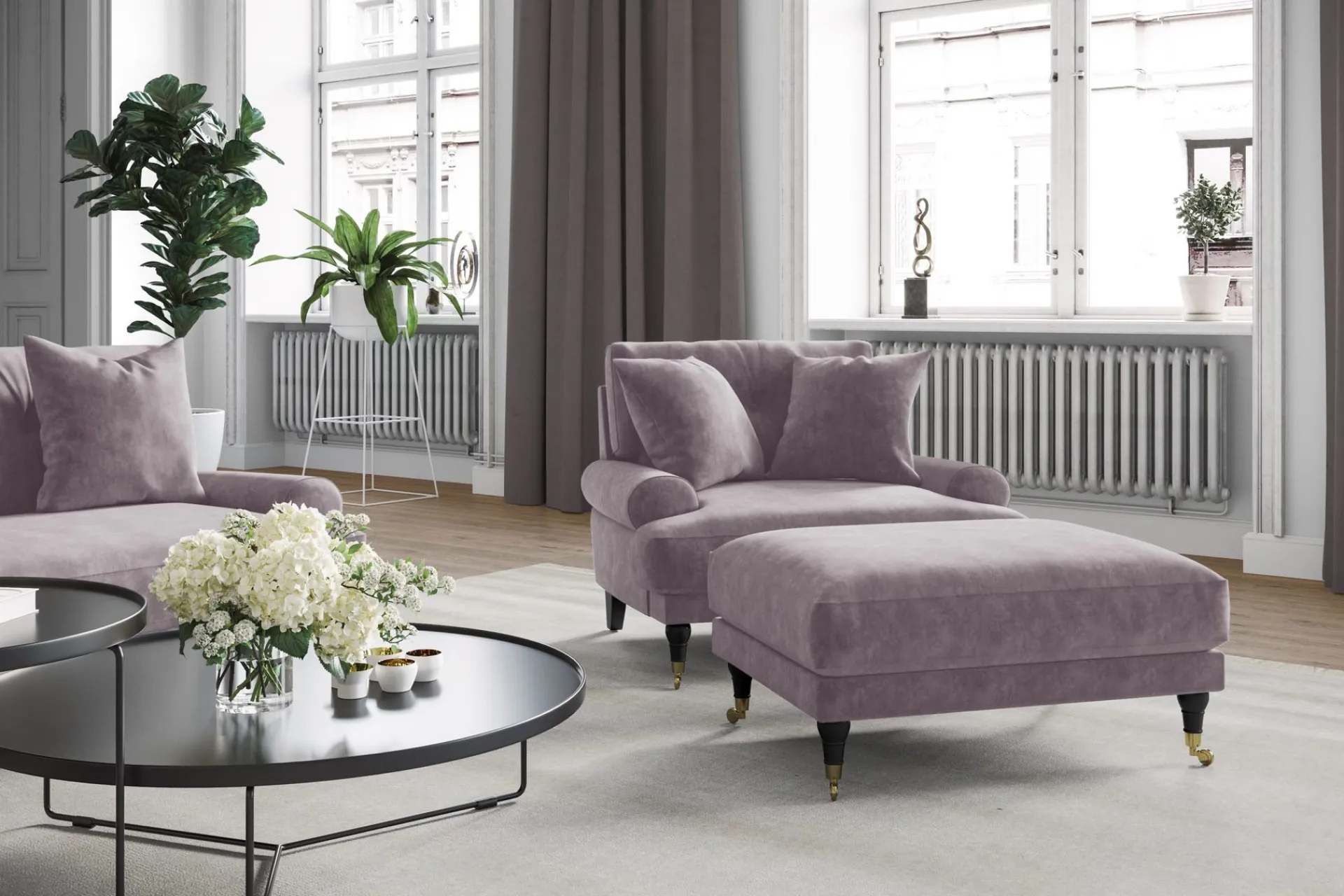 Bloomington Velour Sofa & Fløyel Sofa-Andrew 2-seters Fløyelssofa Lilla