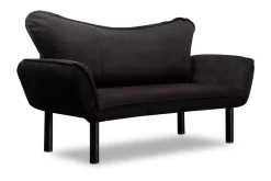 Velour Sofa & Fløyel Sofa-Annabelle Sovesofa 2-seter Svart
