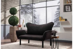Velour Sofa & Fløyel Sofa-Annabelle Sovesofa 2-seter Svart