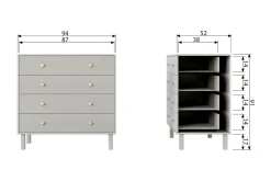 Kommode|Entrekommode-Antonie Kommode Kommode cm Grey