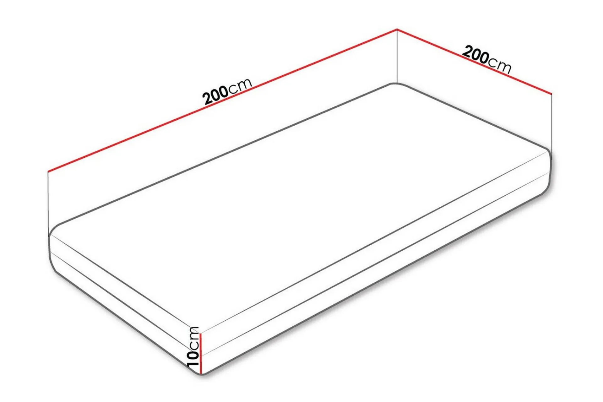 Madrasser-Arigna Skummadrass 200x200 cm Hvit