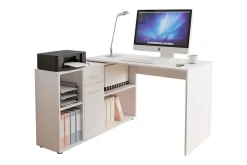 Kontorbord-Armacao Hjørneskrivebord 120 cm med Oppbevaring Beige,Hvit