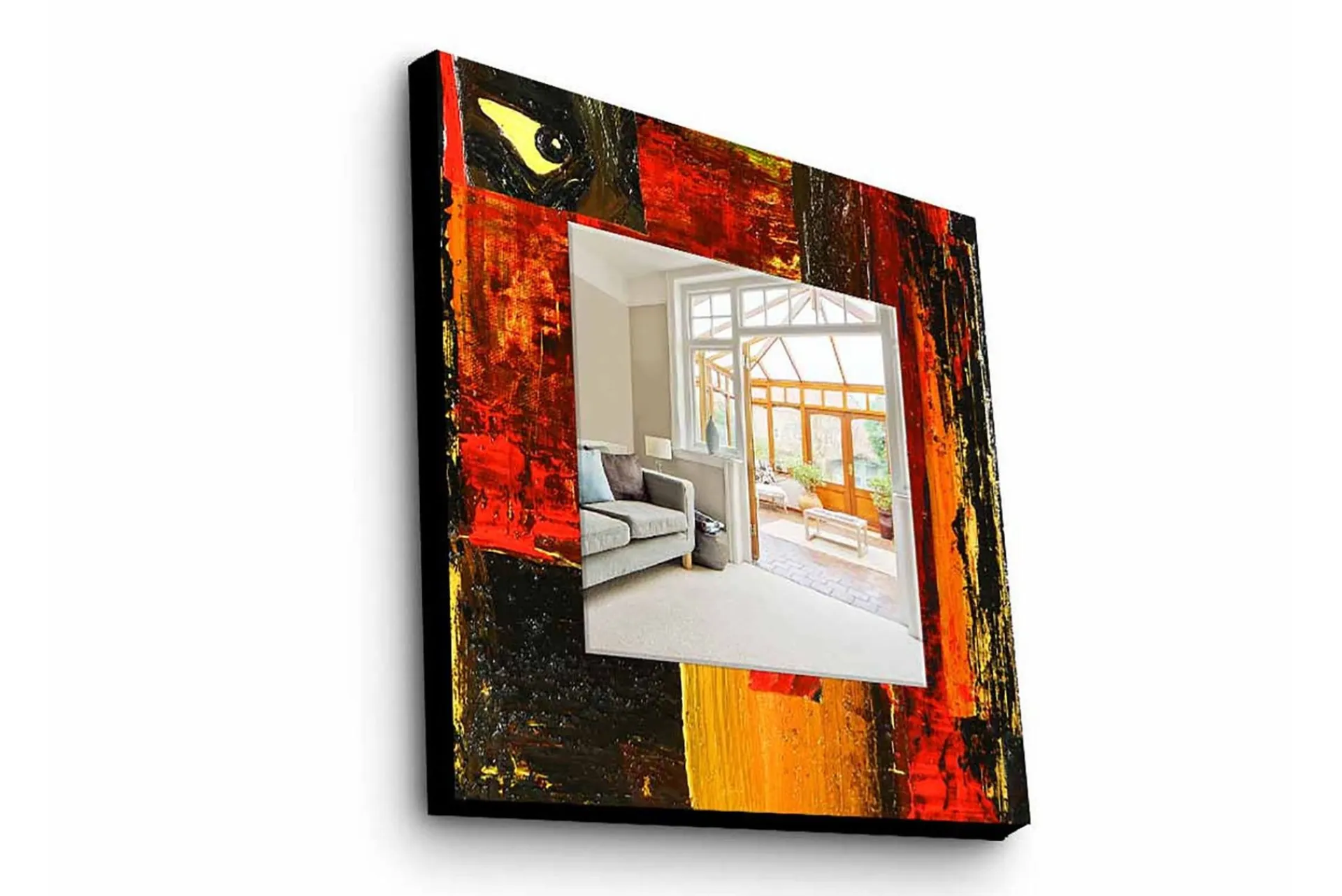 Veggspeil|Gangspeil-Armavir Dekorspeil 50x50 cm Abstract Flerfärgad
