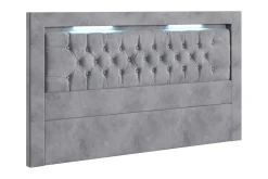 Sengetilbehør & Sengegavl-Arona Sengegavl 160 cm med Belysning Fløyel Grey