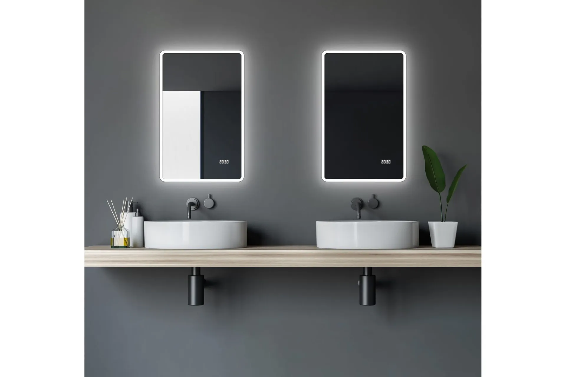 Aspsele Baderomsspeil 70 cm LED-Lys