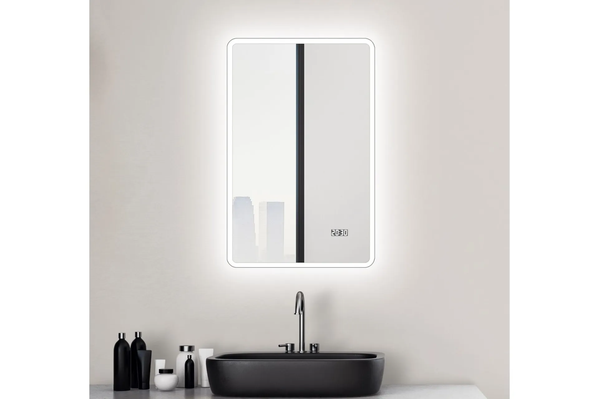 Aspsele Baderomsspeil 70 cm LED-Lys