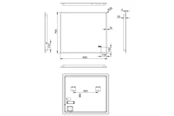 Aspsele Baderomsspeil 70 cm LED-Lys