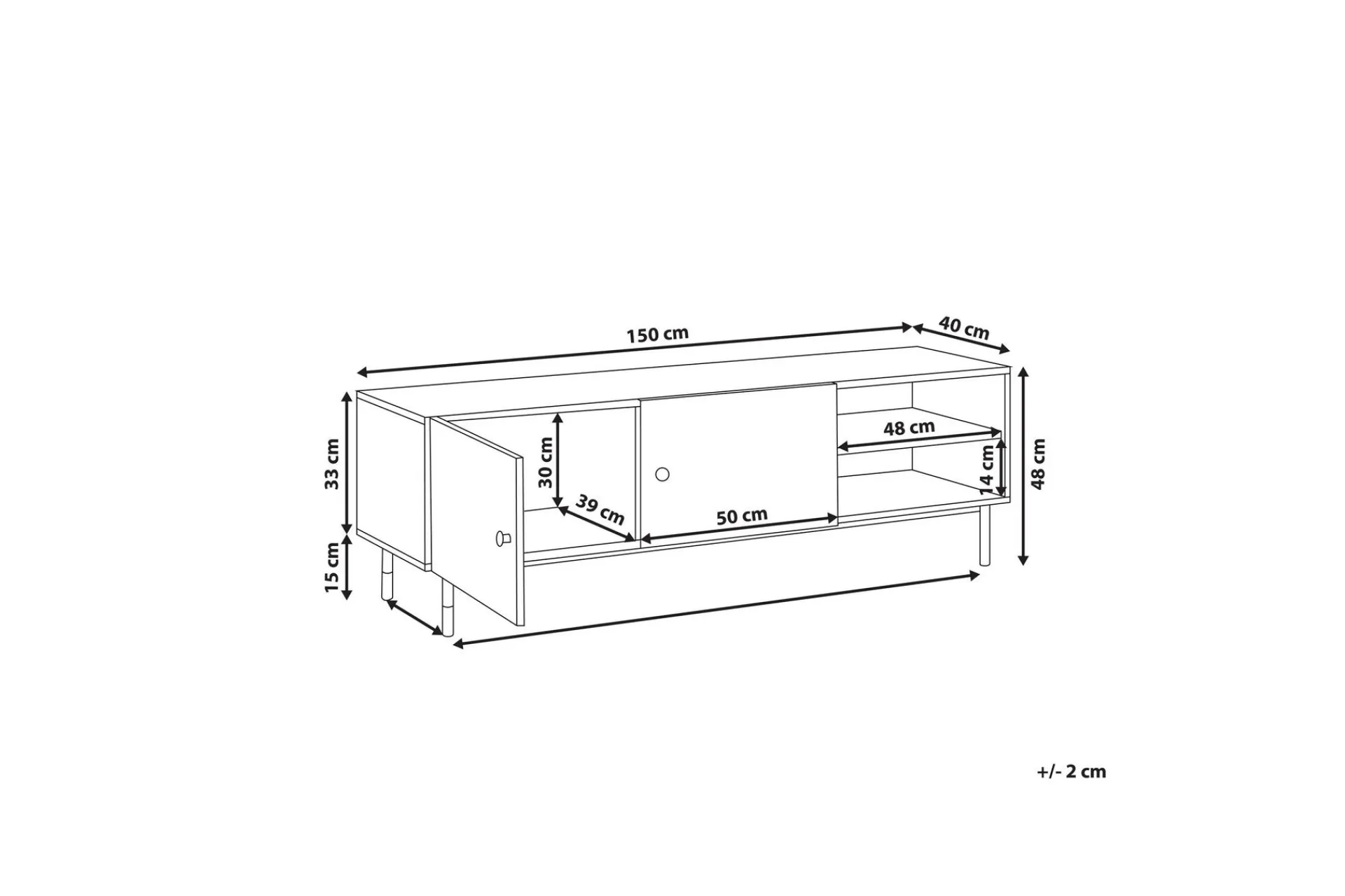 Tv-Benk & Mediabenk-Assaria TV-benk 150x40 cm Svart