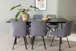 Venture Home Astrid Spisegruppe 200 cm Rektangulær med 6 Rosie Stoler