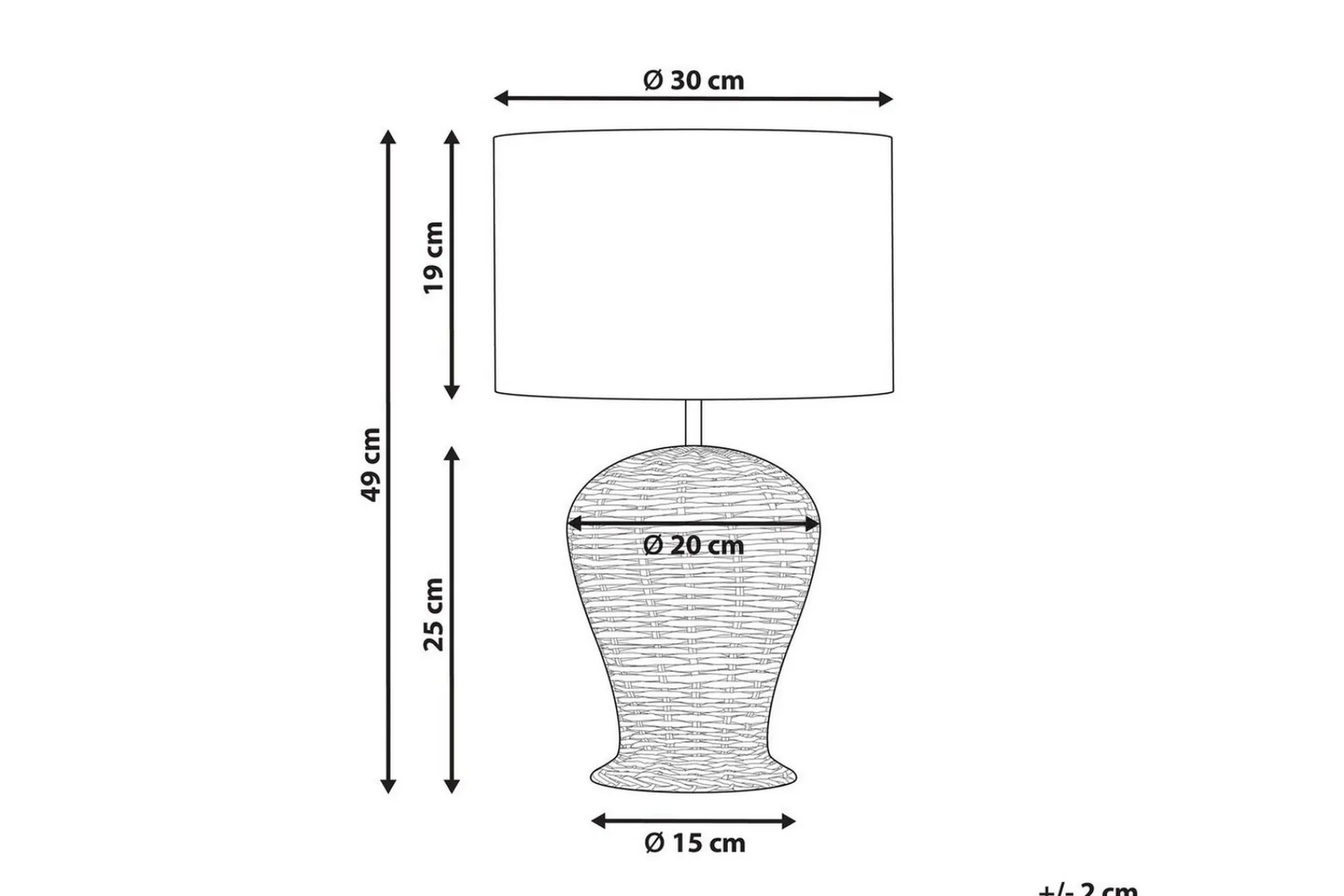 Astroni Bordlampe 49 cm E27