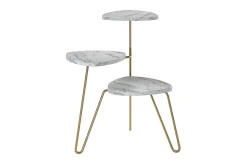 Novogratz AtHena Sidebord 55 cm Marmorlook/Hvit/Messing