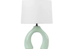 Nattbordslampe|Bordlampe-Avsaki Bordlampe 43 cm E27 Lysegrønn,Hvit