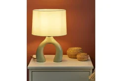 Nattbordslampe|Bordlampe-Avsaki Bordlampe 43 cm E27 Lysegrønn,Hvit