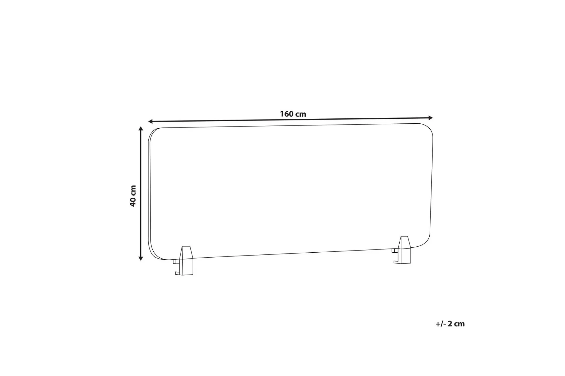 Avskjerming Skrivebord-Avskjerming til Skrivebord 160x40 cm grå WALLY Grey