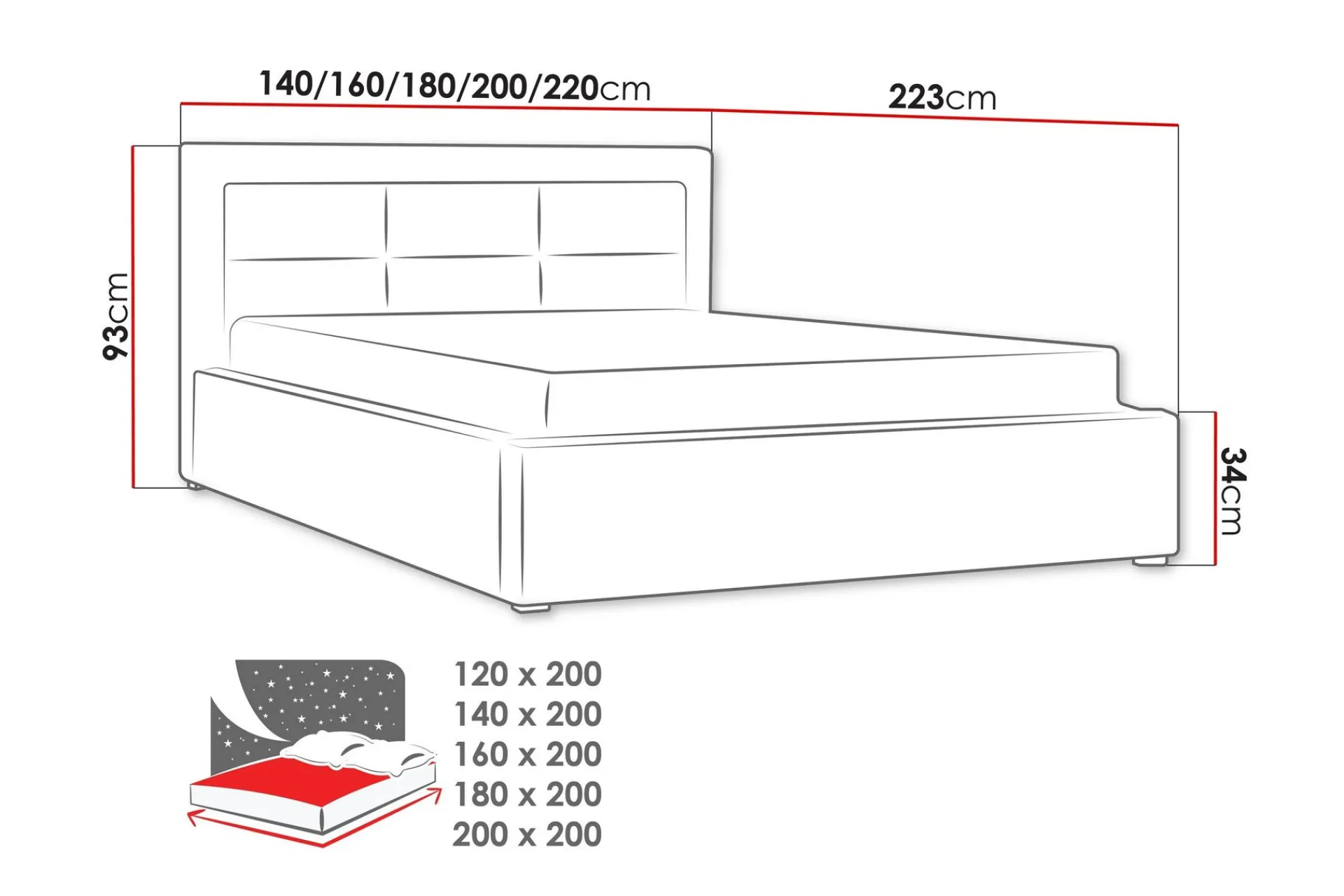 Axlunda Seng 200x200 cm