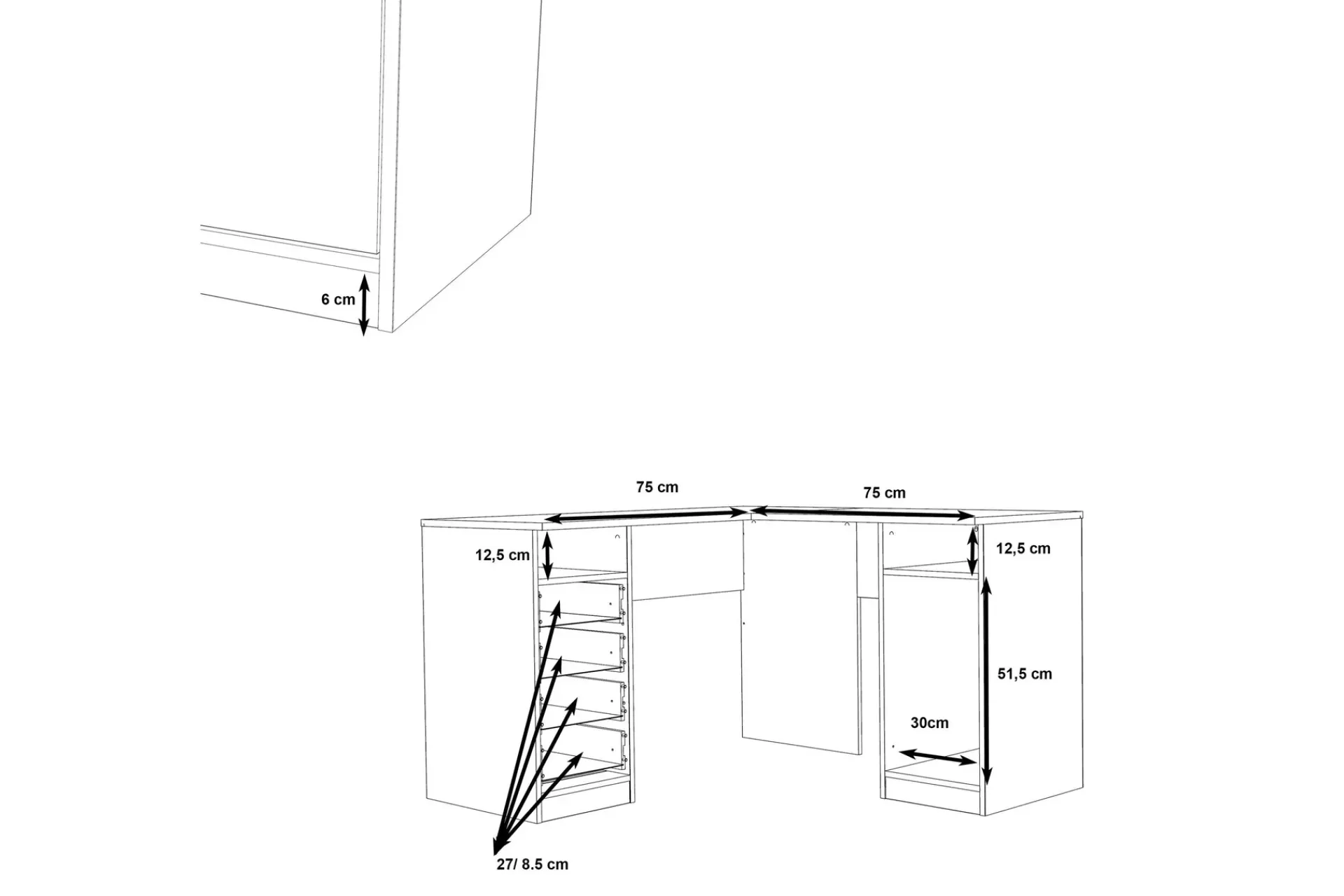 Baacwood skrivebord 125 cm