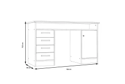 Kontorbord-Baacwood Skrivebord 126 cm Hvit