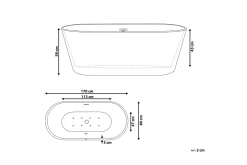 Badekar Frittstående med LED 170 cm HAVANA