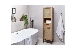 Baderom|Baderomsskap-Baderomsskap Rosell 40x36x165 cm Lysfarget tre,Natur