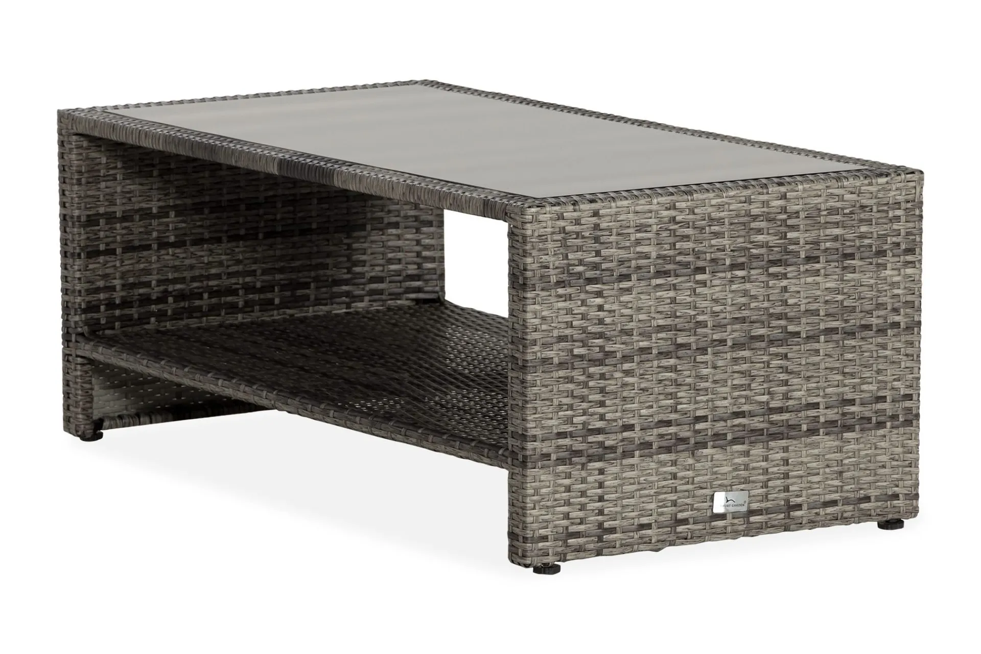 Comfort Garden Loungebord & Sofabord Utendørs|Balkongmøbler-Bahamas Bord med Hylle 113x58 cm Grey