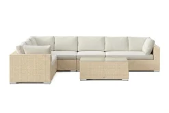 Comfort Garden Loungesett|Loungesett-Bahamas L-formet utesofa høyre, 7-seters med bord