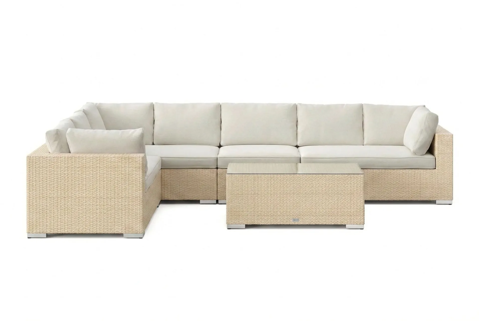 Comfort Garden Loungesett|Loungesett-Bahamas L-formet utesofa høyre, 7-seters med bord