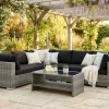 Comfort Garden Puteoppbevaring & Møbelbeskyttelse|Hagemøbler Barn-Bahamas L-formet utesofa høyre, 6-seters med bord og hylle