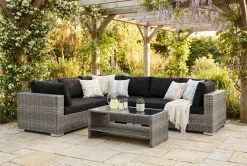 Comfort Garden Puteoppbevaring & Møbelbeskyttelse|Hagemøbler Barn-Bahamas L-formet utesofa høyre, 6-seters med bord og hylle