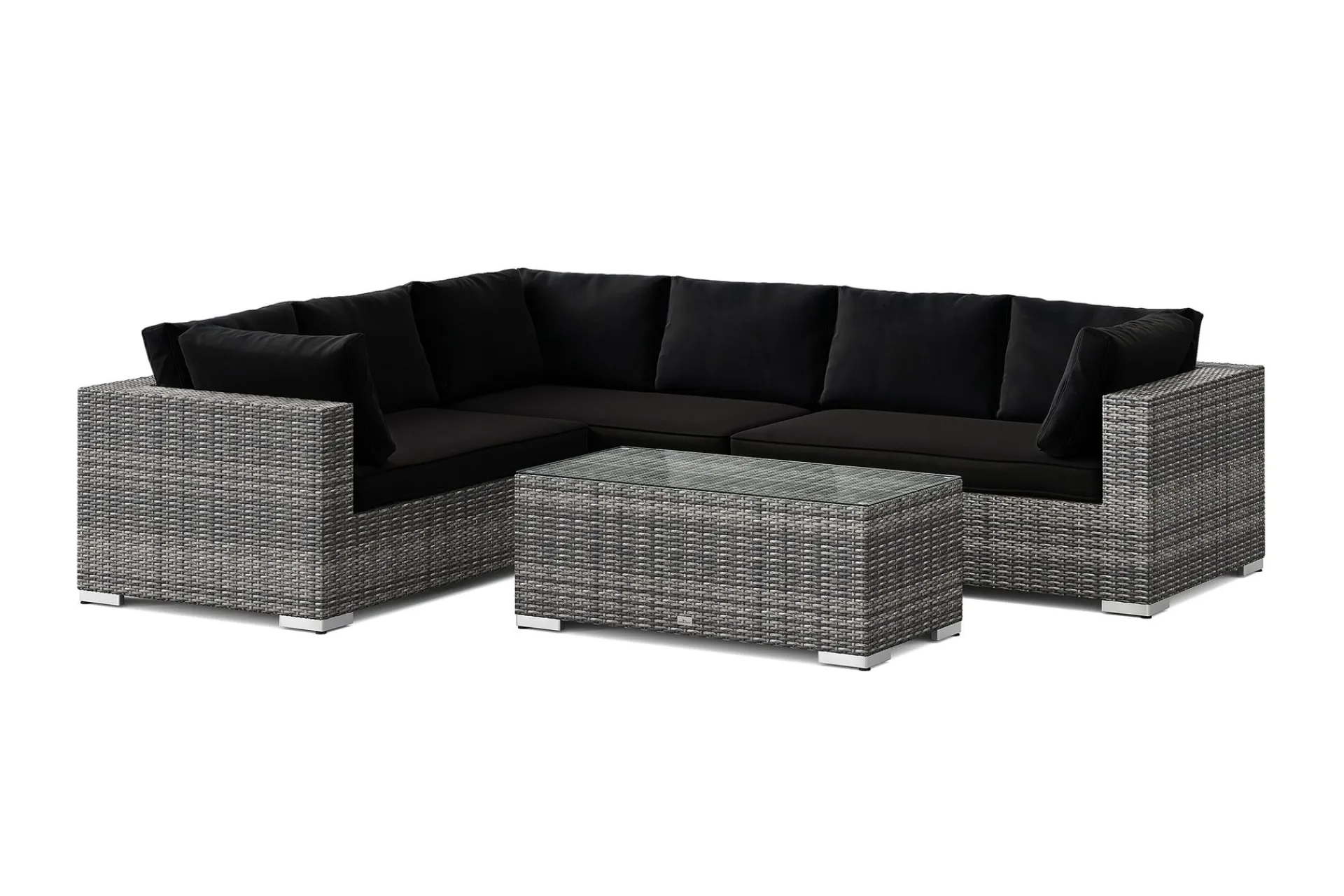 Comfort Garden Puteoppbevaring & Møbelbeskyttelse|Hagemøbler Barn-Bahamas L-formet utesofa høyre, 6-seters med bord
