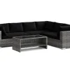 Comfort Garden Veranda & Terrasse|Loungemøbler Salg-Bahamas L-formet utesofa venstre, 6-seters med bord og hylle