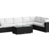 Comfort Garden Bahamas L-formet utesofa venstre, 7-seters med bord
