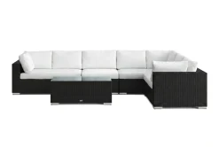 Comfort Garden Bahamas L-formet utesofa venstre, 7-seters med bord