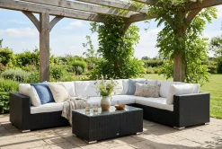 Comfort Garden Bahamas L-formet utesofa venstre, 7-seters med bord