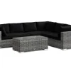 Comfort Garden Loungestol Ute|Lounge Sofa-Bahamas L-formet utesofa venstre, 6-seters med bord