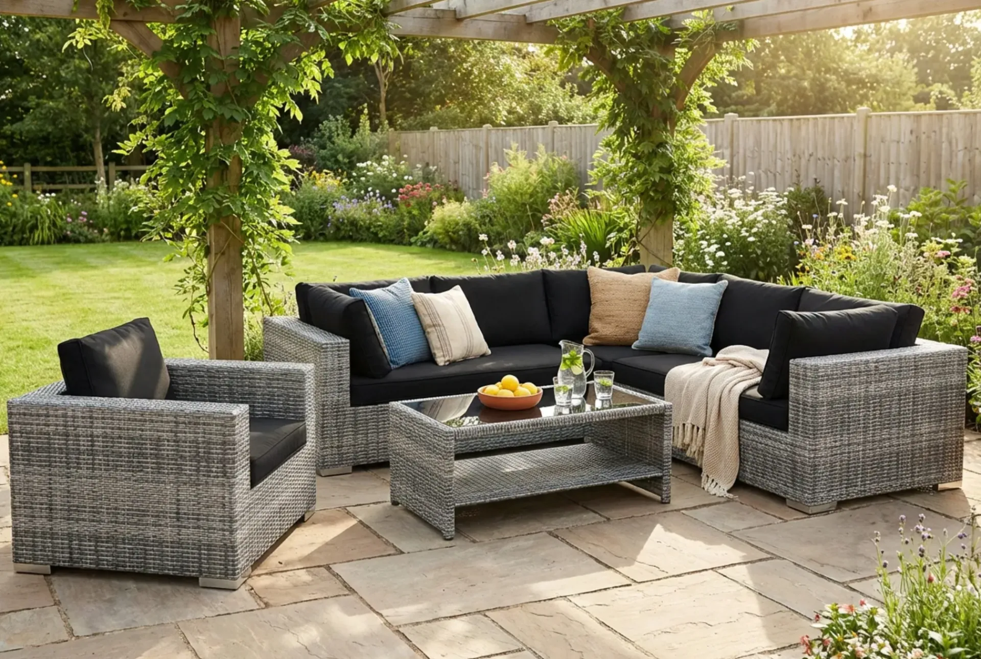 Comfort Garden Hengestoler|Loungestol Ute-Bahamas Lounge Lenestol Utendørs i Kunstrotting Svart