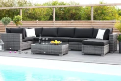 Comfort Garden Solstolpute|Komplette Putesett-Bahamas Putetrekk til Midtmodul Svart