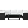 Comfort Garden Bahamas U-formet utendørs loungegruppe med lukket avslutning, 10-seters med bord og hylle