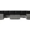 Comfort Garden Bahamas U-formet utendørs loungegruppe med lukket avslutning, 10-seters med bord