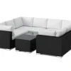 Comfort Garden Veranda & Terrasse|Loungesett-Bahamas U-formet utendørs loungegruppe med lukket avslutning, 8-seters med bord